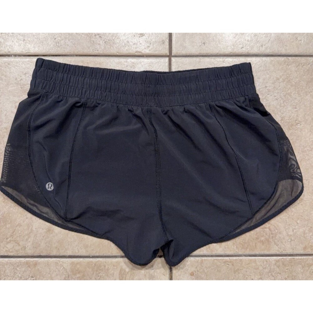 Lululemon Shorts Women’s Size 6 Black 2" Drawstring Athletic Running Performance